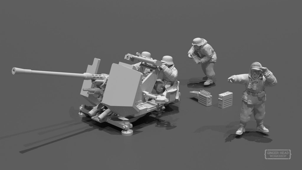 German Flak 37 Heavy Flak Autocannon Set